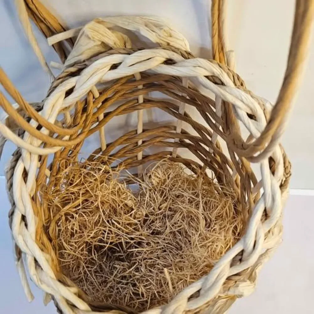 Handmade Woven Basket. Wall decor. Flat on one side.